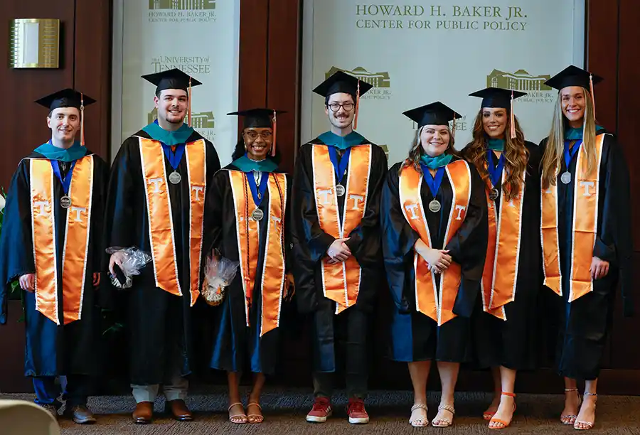 Students in graduation attire