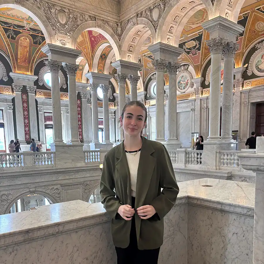 Baker Student Savannah Morrison inside the Washington Capitol