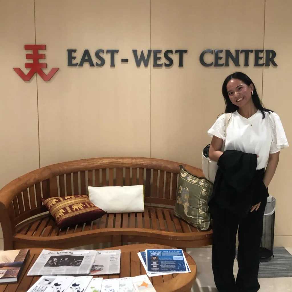 Graduate Assistant Aom Boon at her internship at the East-West Center.
