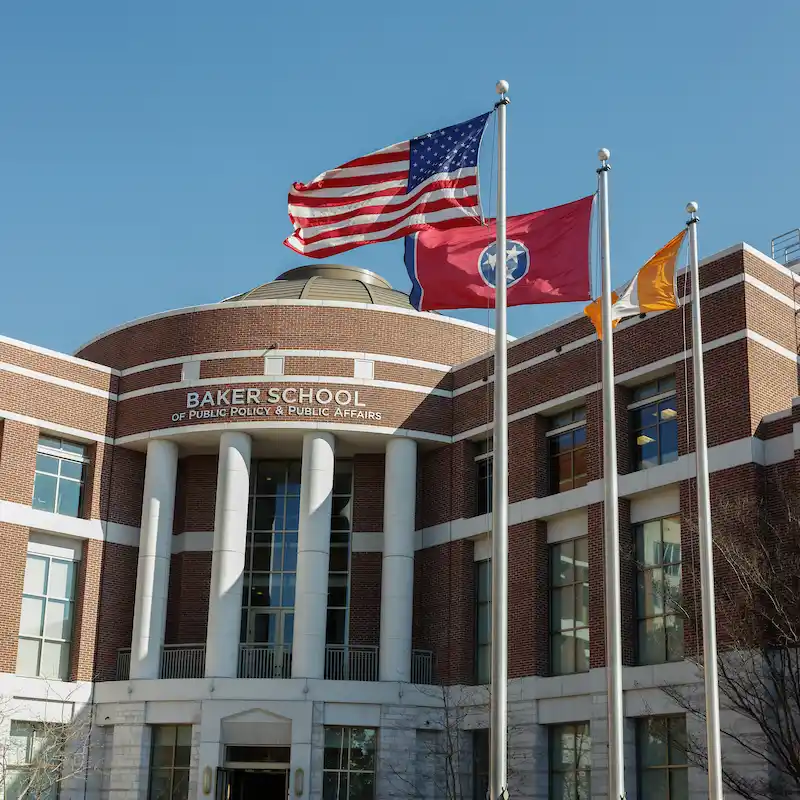 Front of the Baker School Building.