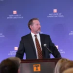 IAC Director Josh Dunn Speaking at an event at the Baker School