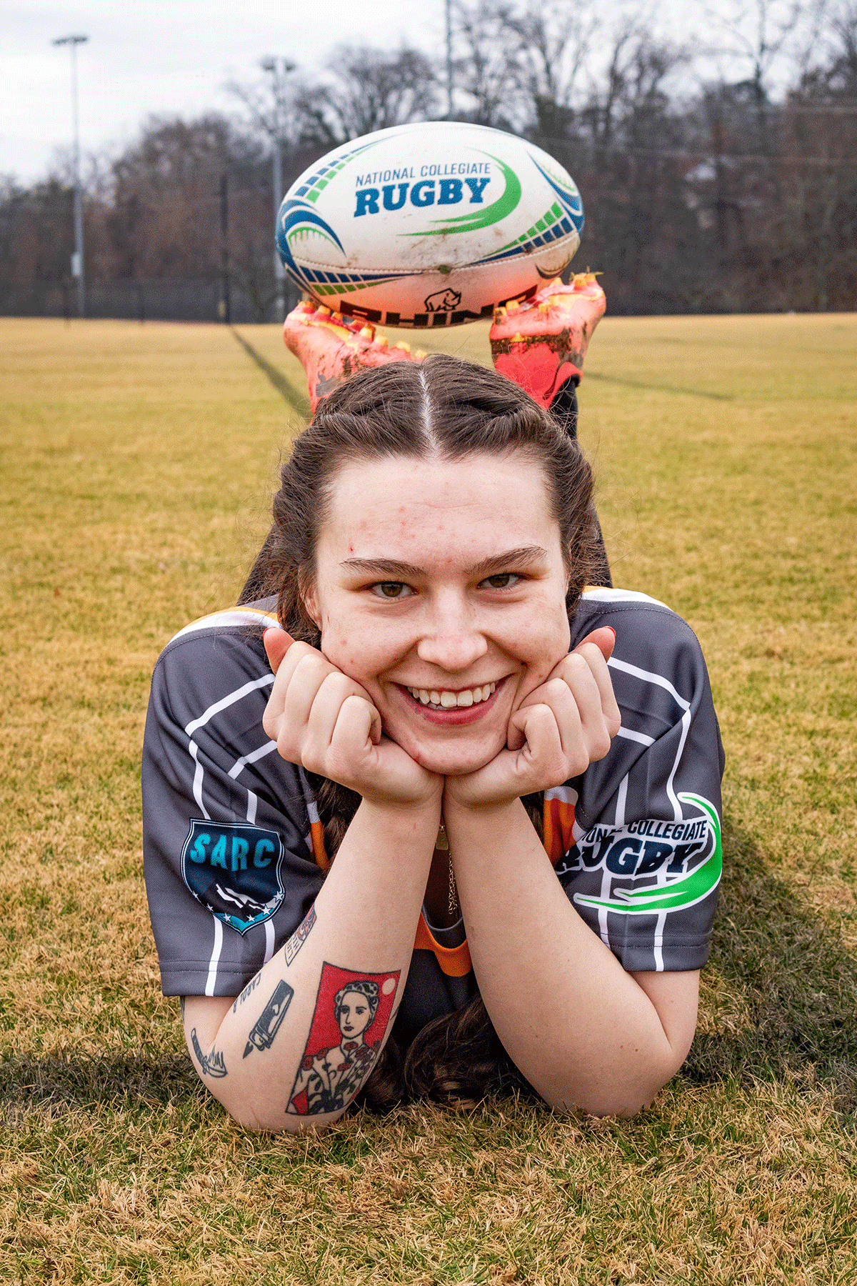 Photo of Jaycee Culbertson posing for a rugby picture