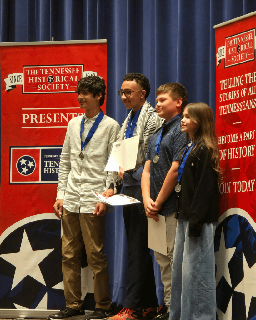 Pictured: Junior Group Documentary IAC Special Award recipients from Pleasant View School (Shelby County, TN): Adam Esmail, Aiman Arafat, Aisa Mustafic, and Hamza Mustafic.