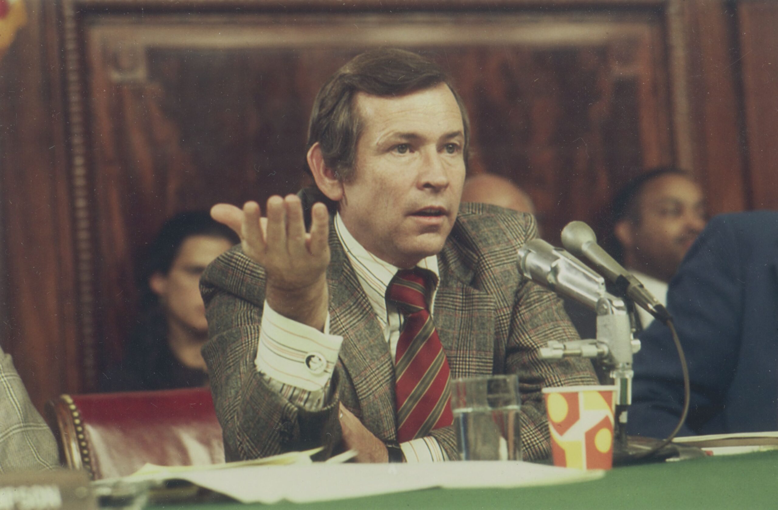 Howard Baker speaking during the Watergate investigation.