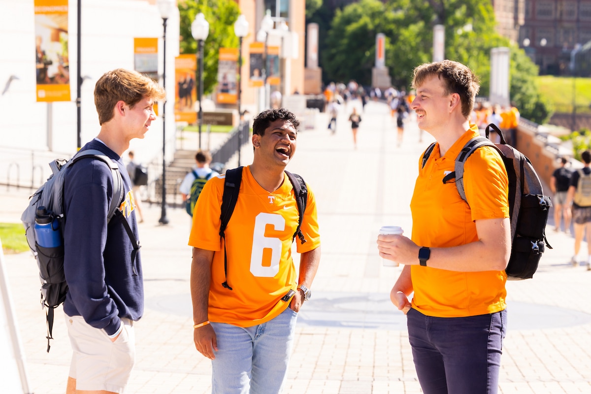 Students visit on Ped walkway as the OCM video team creates a student life moment for the PSA