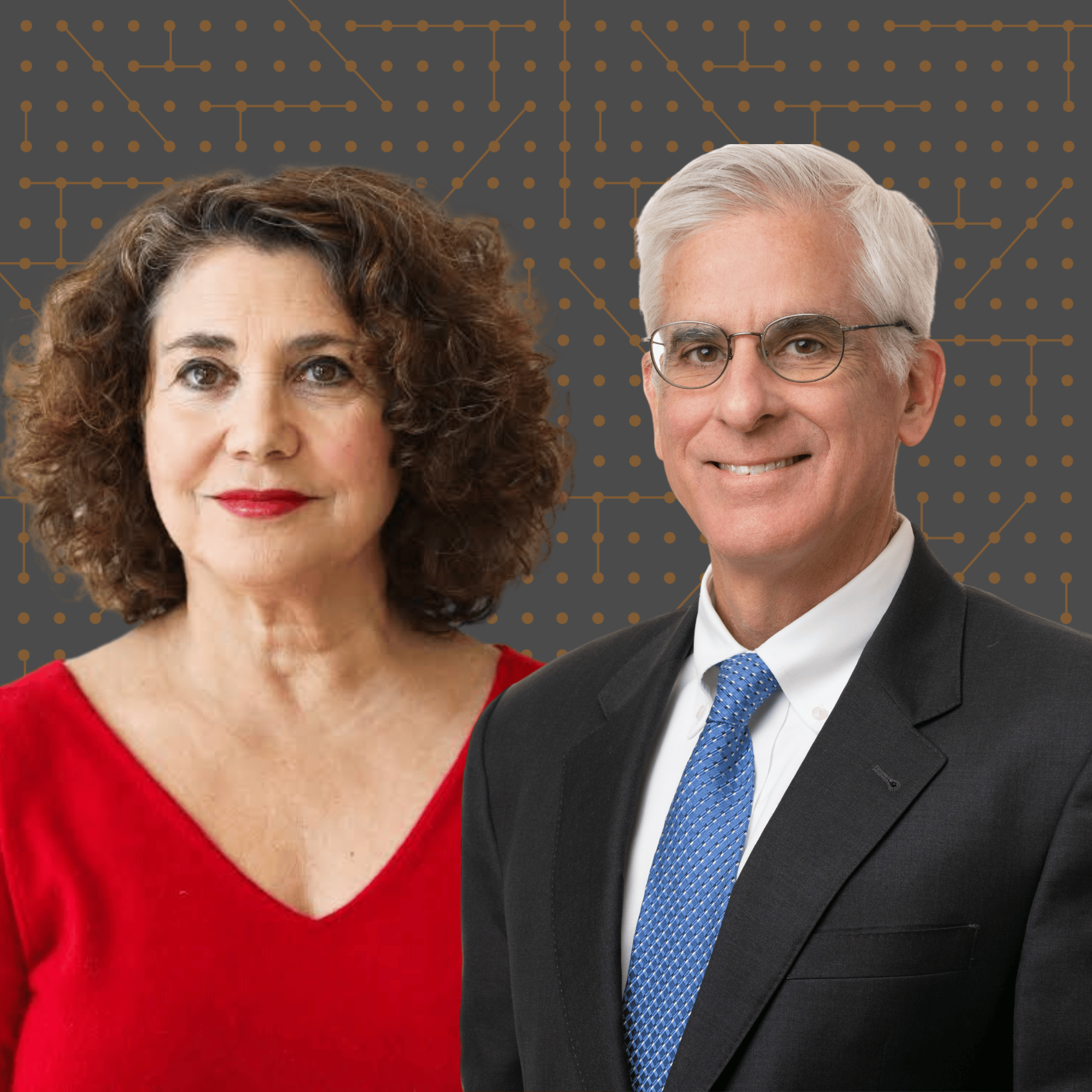 Elaine Kamarck and Jim Capretta featured on the cover of the "You Might Be Right" podcast hosted by Governors Bredesen and Haslam.