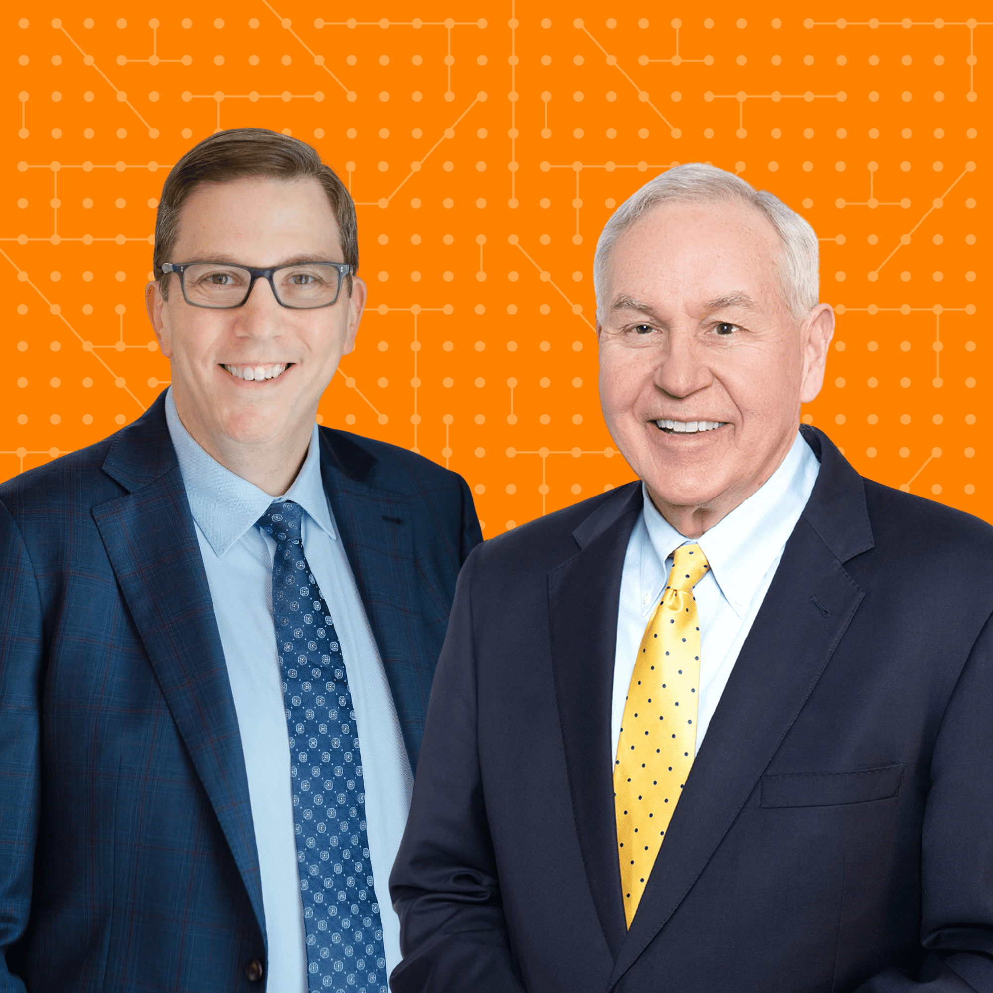 Mike Nelson and Steve Vladeck featured on the cover of the "You Might Be Right" podcast hosted by Governors Bredesen and Haslam.