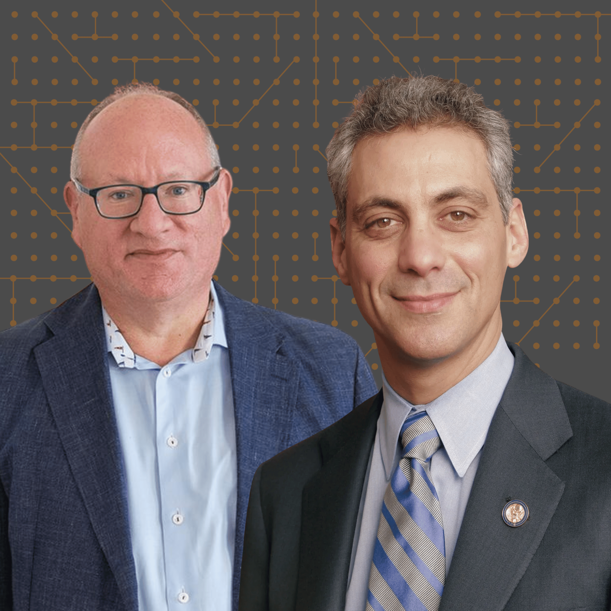 Rahm Emanuel and Michael Kimmage featured on the cover of the "You Might Be Right" podcast hosted by Governors Bredesen and Haslam.