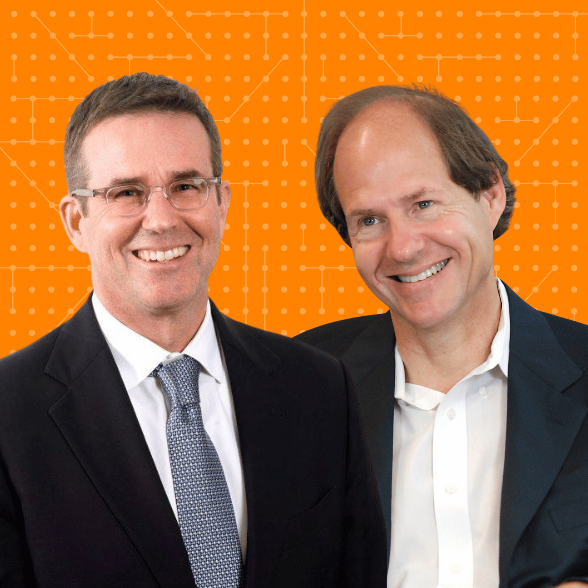 Cass Sunstein and David Lewis featured on the cover of the "You Might Be Right" podcast hosted by Governors Bredesen and Haslam.