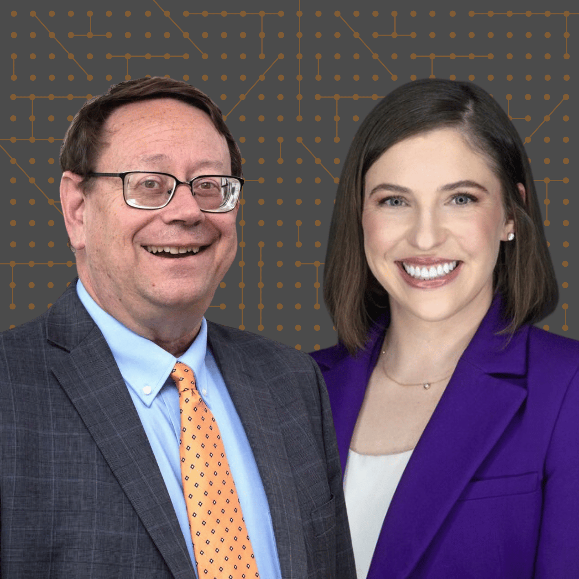 Andy Busch and Lindsay Chervinsky featured on the cover of the "You Might Be Right" podcast hosted by Governors Bredesen and Haslam.