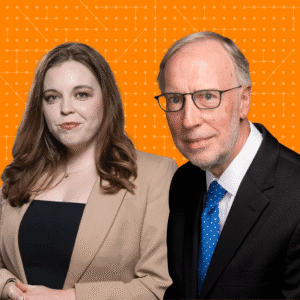 Natalie Allison and Dan Balz featured on the cover of the "You Might Be Right" podcast hosted by Governors Bredesen and Haslam.