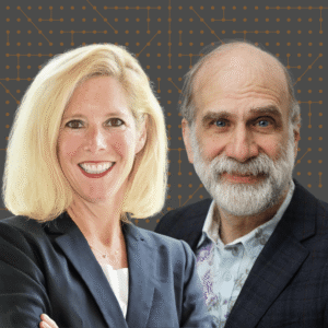 Sarah Kreps and Bruce Schneier featured on the cover of the "You Might Be Right" podcast hosted by Governors Bredesen and Haslam.