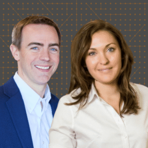 Sarah Bellos and Brad Smith featured on the cover of the "You Might Be Right" podcast hosted by Governors Bredesen and Haslam.